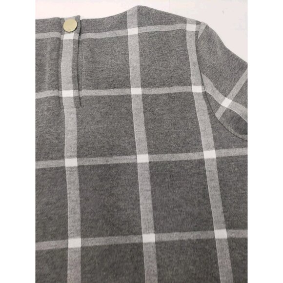 Tommy Hilfiger Women’s Grey/Ivory Windowpane Plaid Shift Dress A8FK1CSD Size 8 - Picture 15 of 16
